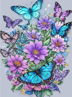 Baipisan Cross Stitch Kits for Adults - Butterfly Stamped Crossstitching Kits Preprinted 11 Count Cross-Stitch Kit for Beginner, 11CT Prestamped Easy Pattern Needlepoint Kits Crafts for Decor