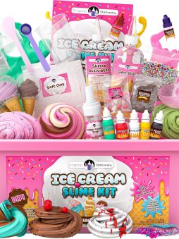 Original Stationery DIY Ice Cream Slime Kit for Girls with Butter Cloud & Foam - Creative Slime Making Toy & Birthday Present for Girls 8-10