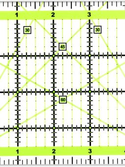 UOOU Quilting Ruler (4.5"X4.5"), Square Quilting Rulers Fabric Cutting Ruler Acrylic Quilters Rulers Clear Mark for Easy Precision Cutting and Crafts Quilting and Sewing 1 Pack
